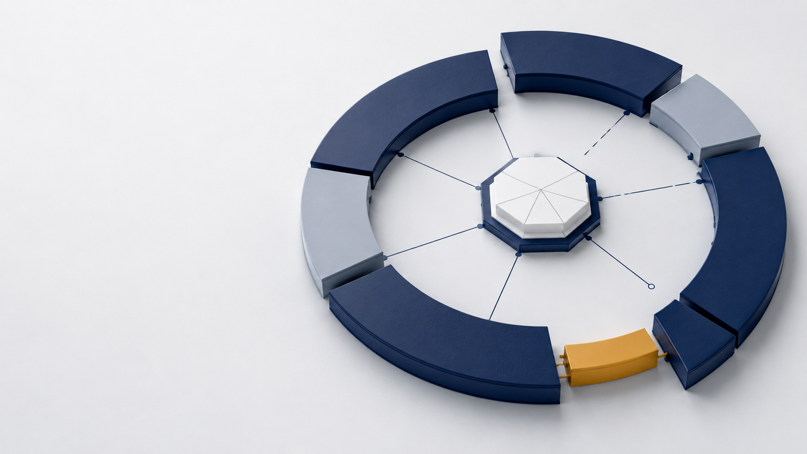 Copilot workflow alignment represented by disconnected workflow segments awaiting one precise operational bridge.