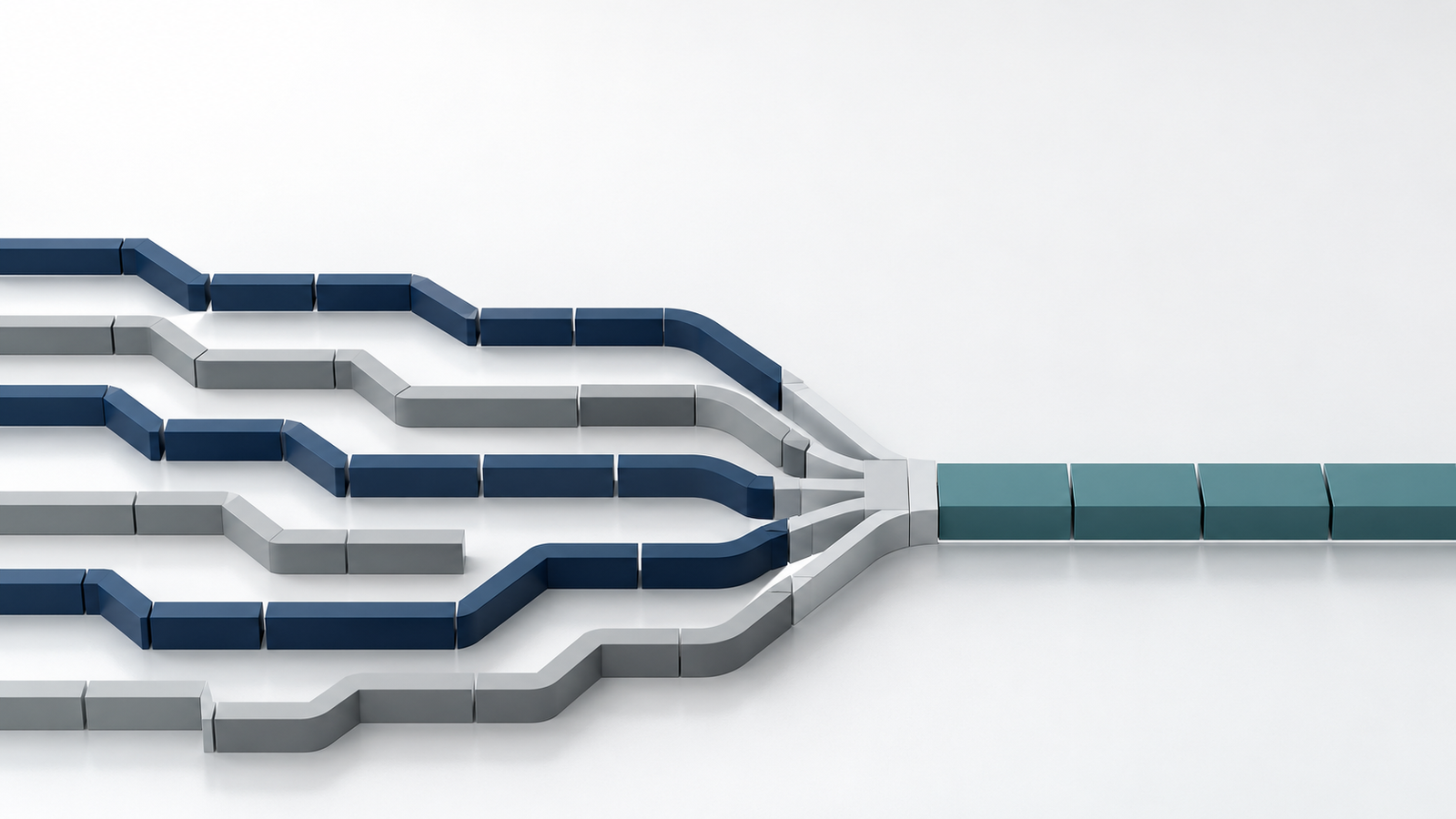 Power Platform case management shown as fragmented channels converging into a governed, consistent lifecycle.